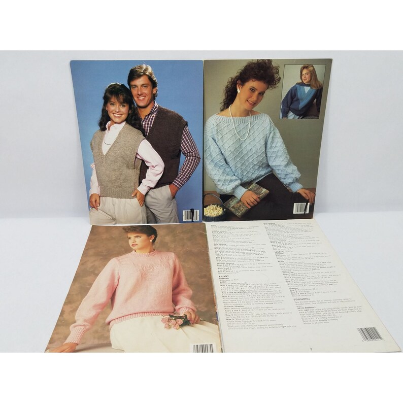 22 Vintage Crochet Knitting Patterns Leaflets Sweaters Vests - Etsy