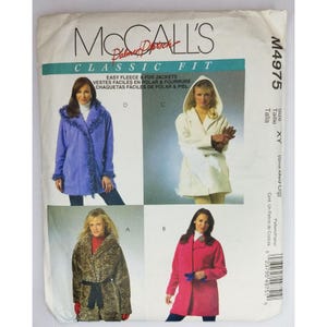 McCalls Sewing Pattern M4975 Womens Fleece Fur Jackets Size 8-18 2005