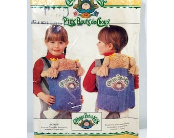 Wzór do szycia Butterick 6662 Nosidełko dla lalek Cabbage Patch dla dzieci 1984 Vintage