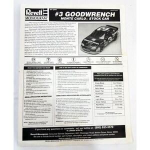 Revell キット 2447 #3 モンテカルロ ストックカー アーンハート用説明書