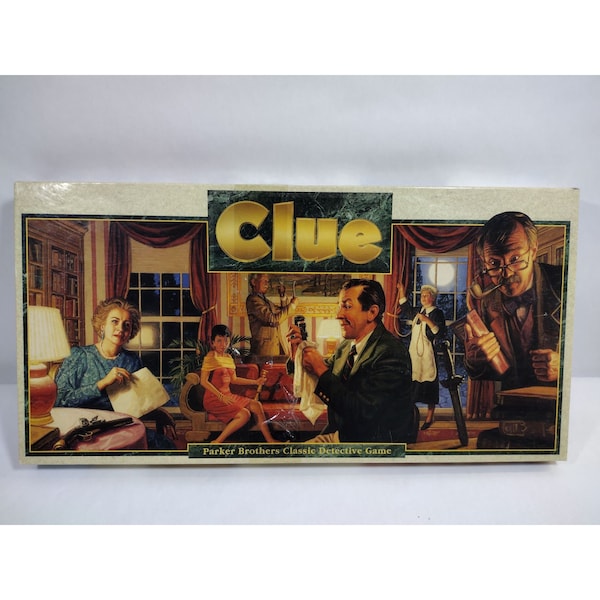 VINTAGE Clue 1992 Edition Classic Board Game Long Box Parker Brothers Complete