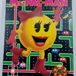 Ms. Pac-Man (Sega Genesis, 1991) Pudełko tekturowe, wózek i instrukcja KOMPLETNY CIB