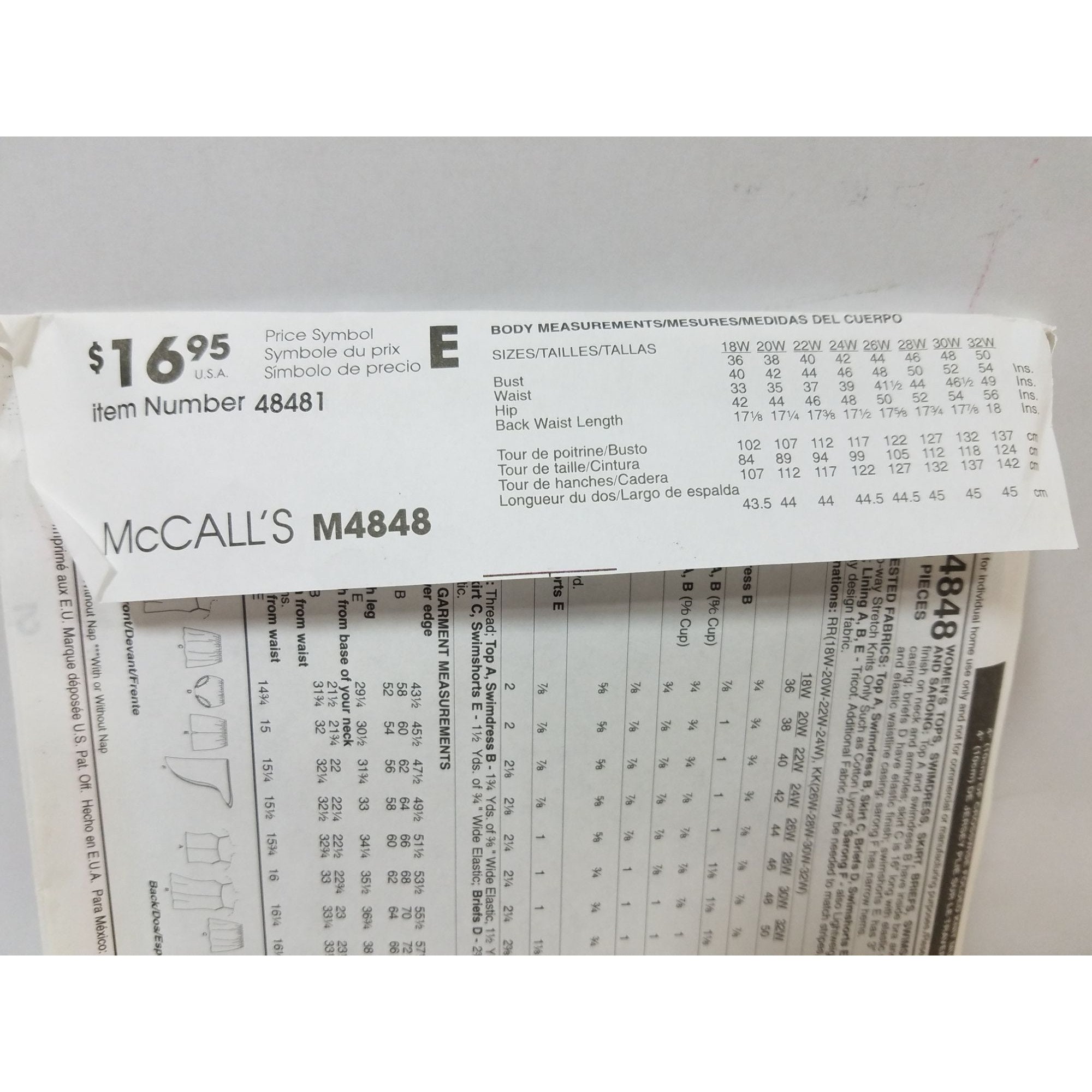 Mccalls Sewing Pattern M4848 Womens Bathing Suit Swimdress Skirt ...