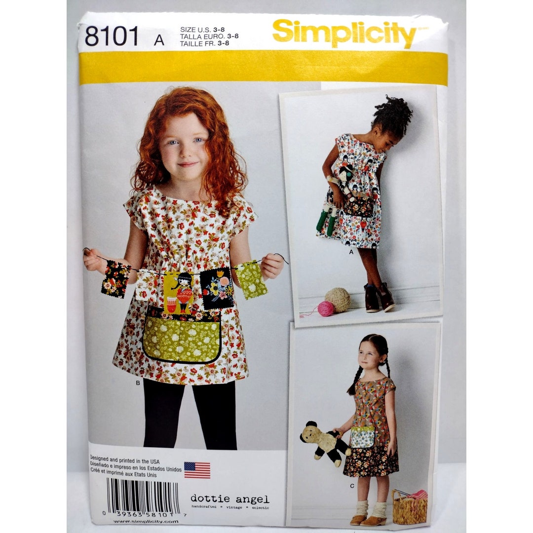 Simplicity Sewing Pattern 8101 Girls Dress Top Tunic Size 38 Etsy