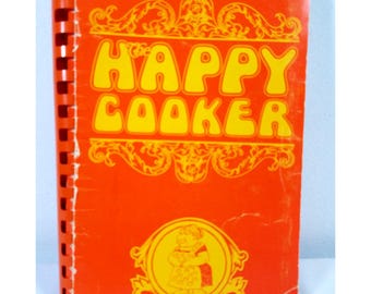 Libro de cocina en espiral The Happy Cooker, vintage de 1975