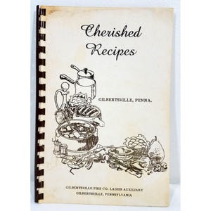 Vintage Spiral-Bound Cookbook Cherished Recipes 1985 Ladies Auxiliary