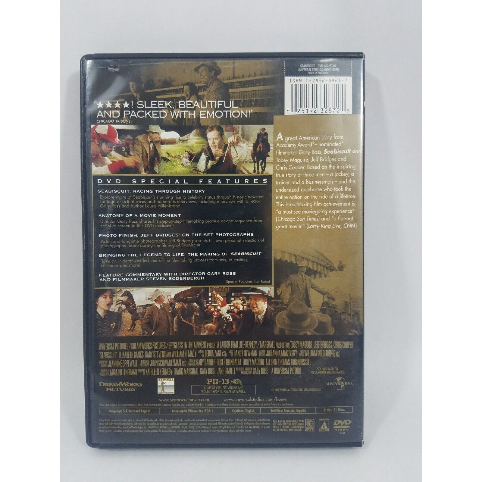 Seabiscuit Widescreen Edition DVD Toby Maguire Jeff Bridges