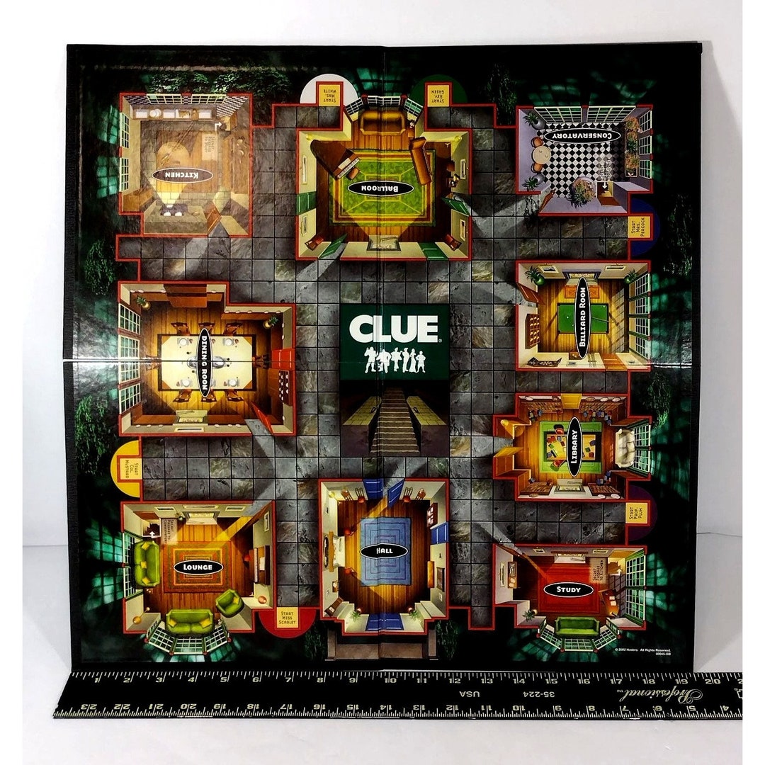 Clue 2002 Replacement Board ONLY Mystery Game Board Parts Pieces Etsy