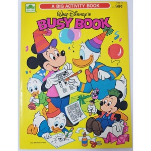 Walt Disney&#39;s drukke boek kleurboek Mickey Mouse Donald Duck 1986 vintage