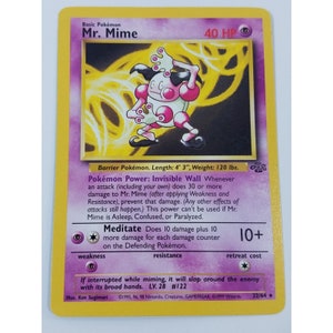 Pokemon Mr. Mime 22/64 Jungle Unlimited Rare 1999 juego de cartas coleccionables vintage
