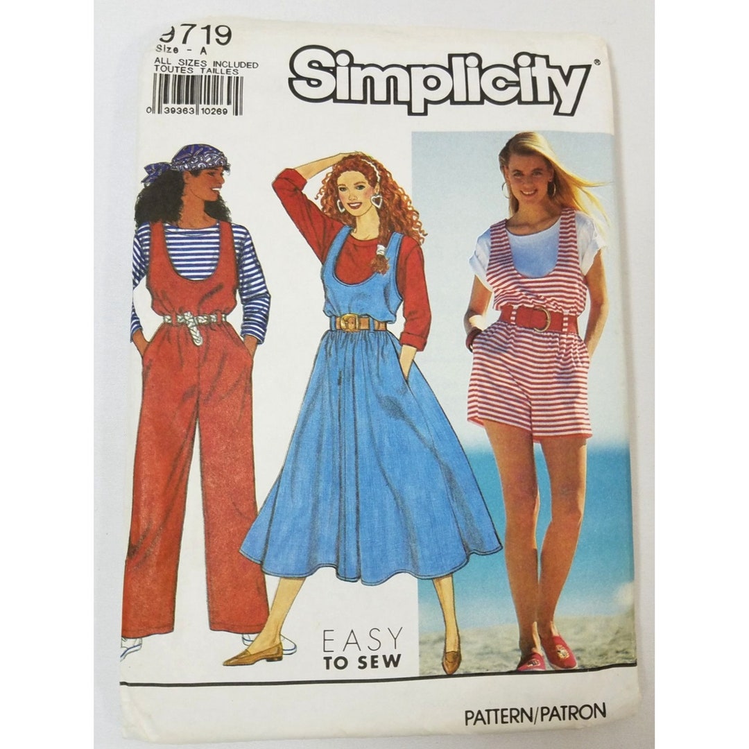 Simplicity Sewing Pattern 9719 Womens Jumper Short or Long Size XXS-XS ...