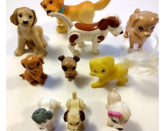 Mixed Lot of 11 Mattel Barbie Puppy Dogs Vintage Vet Doctor Bobble