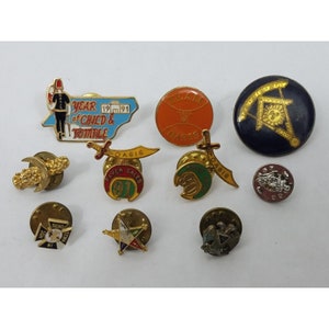 Lot of 10 Masonic Freemason Shriners Lapel Pins
