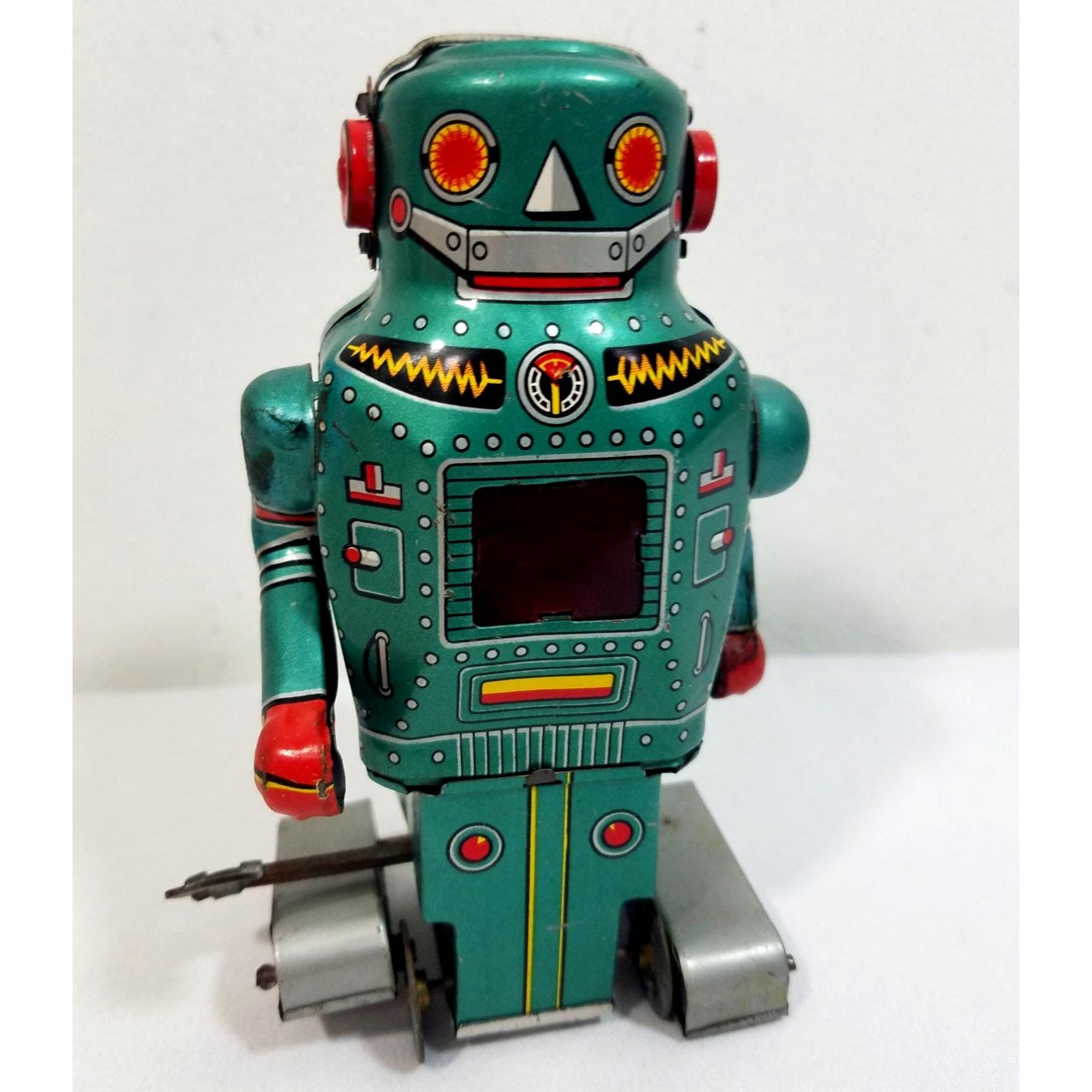ブリキのおもちゃのゼンマイ式ロボット - Etsy 日本