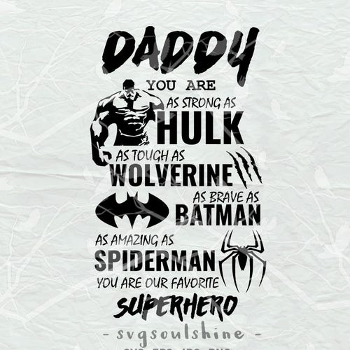 Superhero Daddy Svg Filedxf Silhouette Print Vinyl Cricut - Etsy