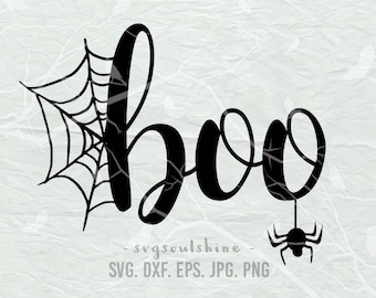 Halloween SVG, boo SVG File Silhouette Cutting File Cricut Download Print iron on Vinyl sticker T Shirt Design spider web svg, spooky svg