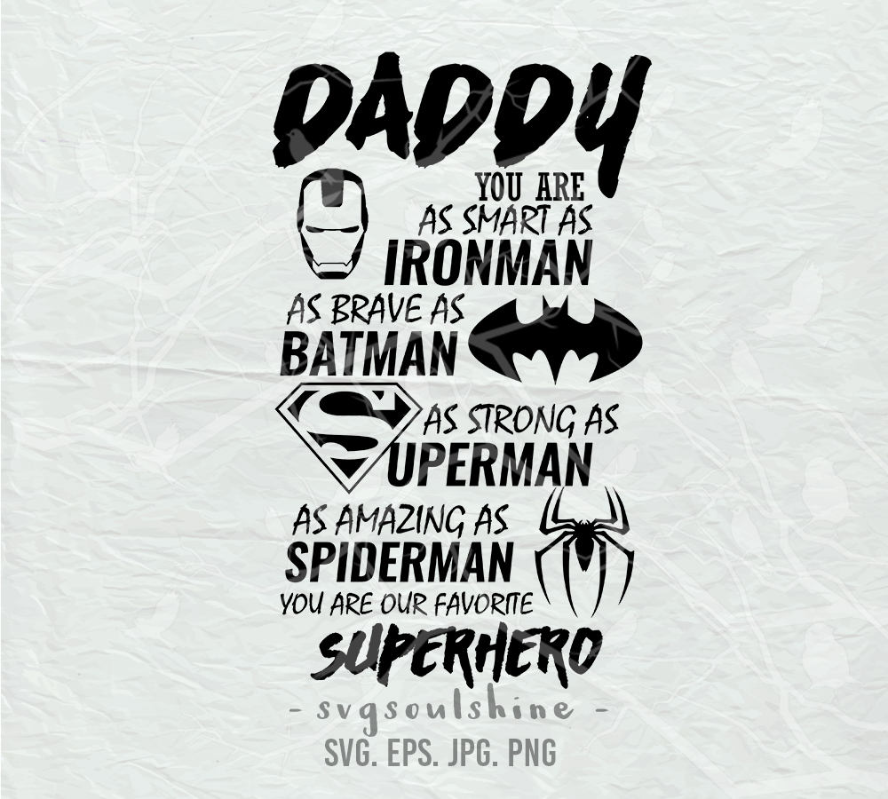 Download Superhero Daddy SVG Superhero Dad File Silhouette Cut File | Etsy