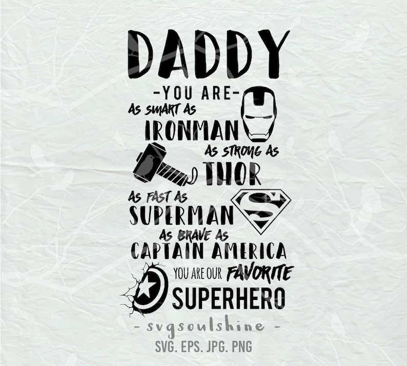 Download Superhero Daddy SVG Dad Hero File Silhouette Cut File Cricut | Etsy