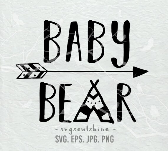Download Baby Bear Svg File Bear Silhouette Cut File Cricut Clipart Etsy