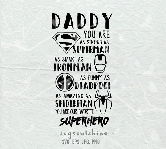 Download Superhero Daddy Svg Hero Dad Svg File Dadlife Silhouette Cut Etsy