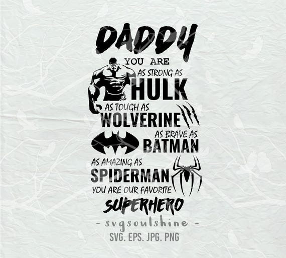 Download Superhero Daddy Svg Superhero Dad File Silhouette Cut File Etsy