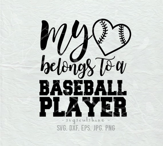Download My Heart Belongs To A Baseball Player Svg Filebaseball Etsy
