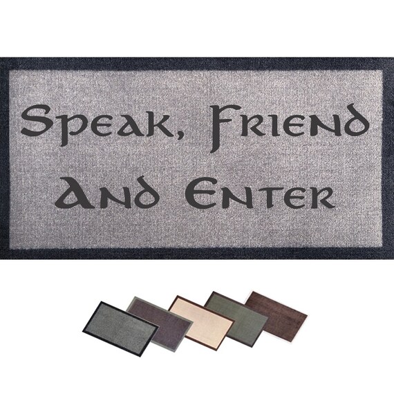 Speak Friend Enter Toast Engraved Machine Washable Door Mat 40cm X 70cm Internal Dirt Trapper Jrr Tolkien Hobbit Lord Of The Rings