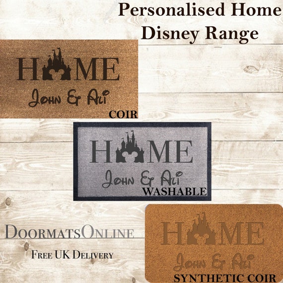 Personalised Home Disney Coir Washable Synthetic Doormats Internal External House Warming Gift Party Novelty Item Special One Of A Kind