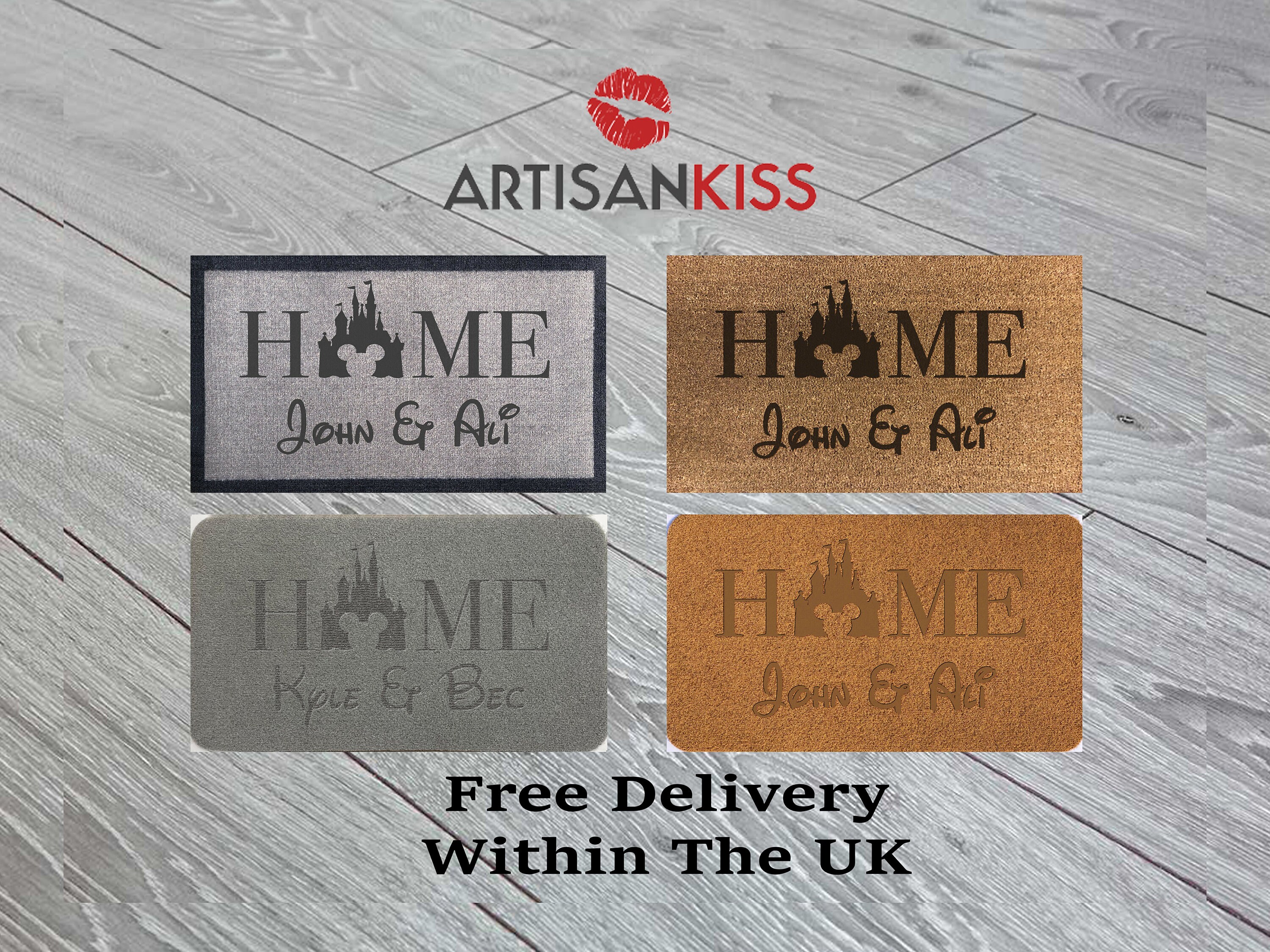 Coir Personalised Home Disney Coir Washable Synthetic Doormats Internal/External House Warming Gift Christmas Novelty Present Unique Indoor 