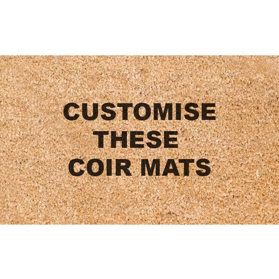 Personalised Engraved Coir Door Mat Your Text Here 40cm X 70cm Etsy