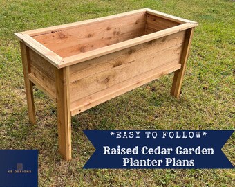 Raised Garden Planter Plans - Herb Planter Box Plans - Outdoor Planter Bed Plans - Garden Planning - DYI Gift - Gift for Him - DYI Garden
