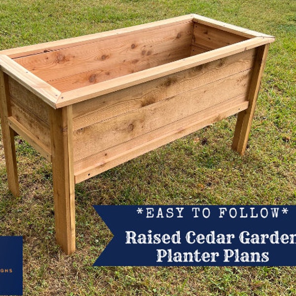 Raised Garden Planter Plans - Herb Planter Box Plans - Outdoor Planter Bed Plans - Garden Planning - DYI Gift - Gift for Him - DYI Garden