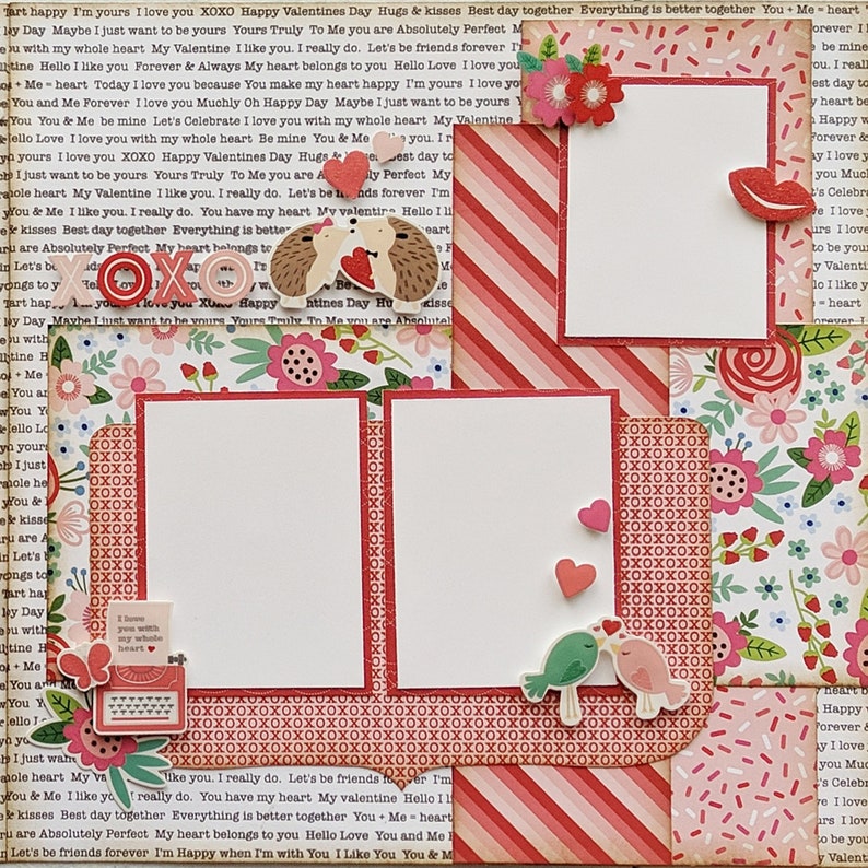 My Valentine 12x12 Scrapbook Layout Kit Etsy