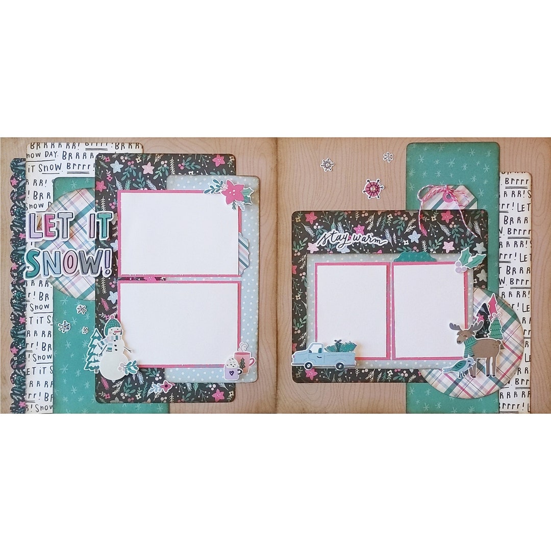 Let It Snow 12x12 Scrapbook Layout Kit - Etsy Canada