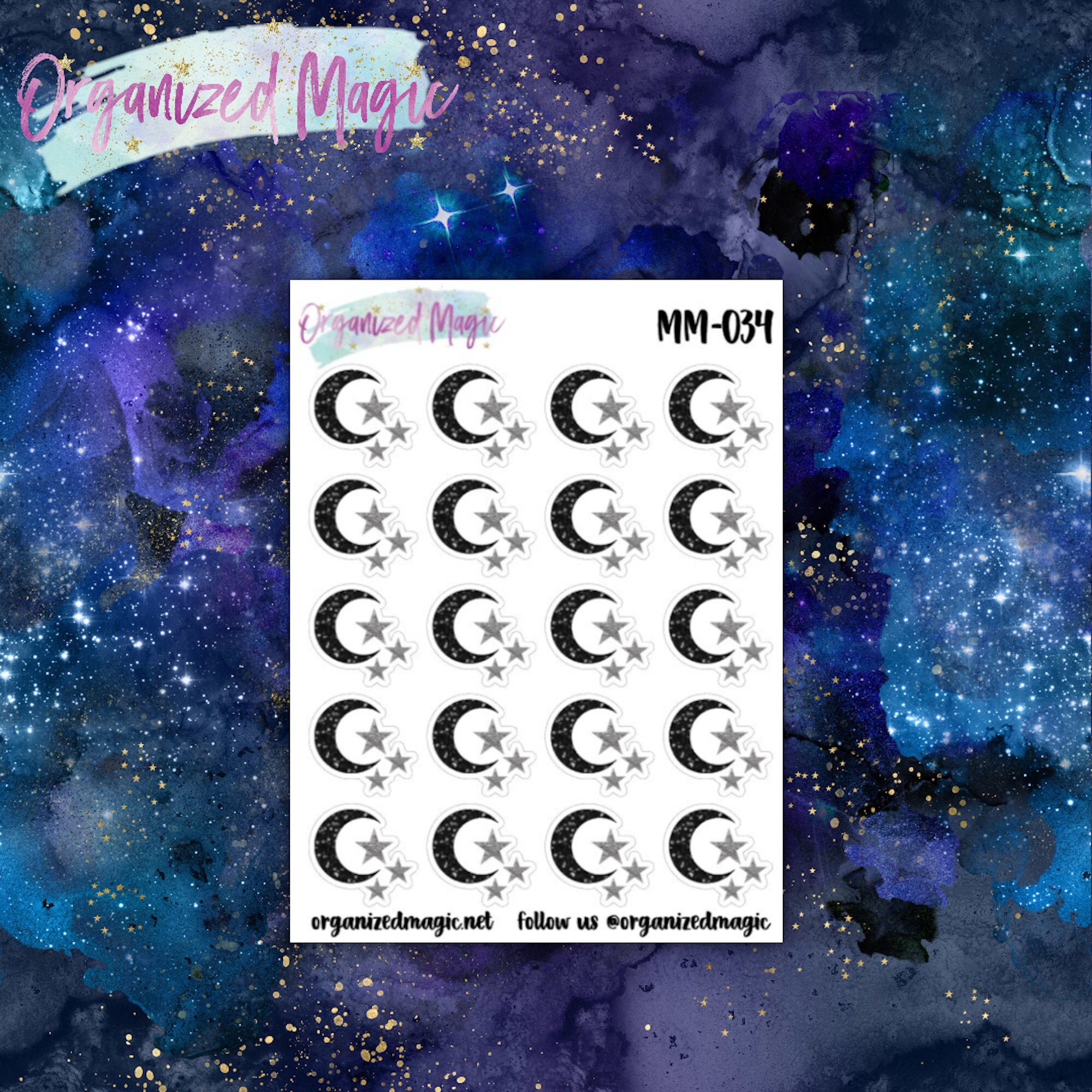 Moon and stars planner stickers moon stickers star stickers Etsy