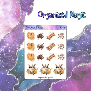 Simmer Pot Mix Planner Stickers, Herbal Witch Weatherproof Matte Stickers