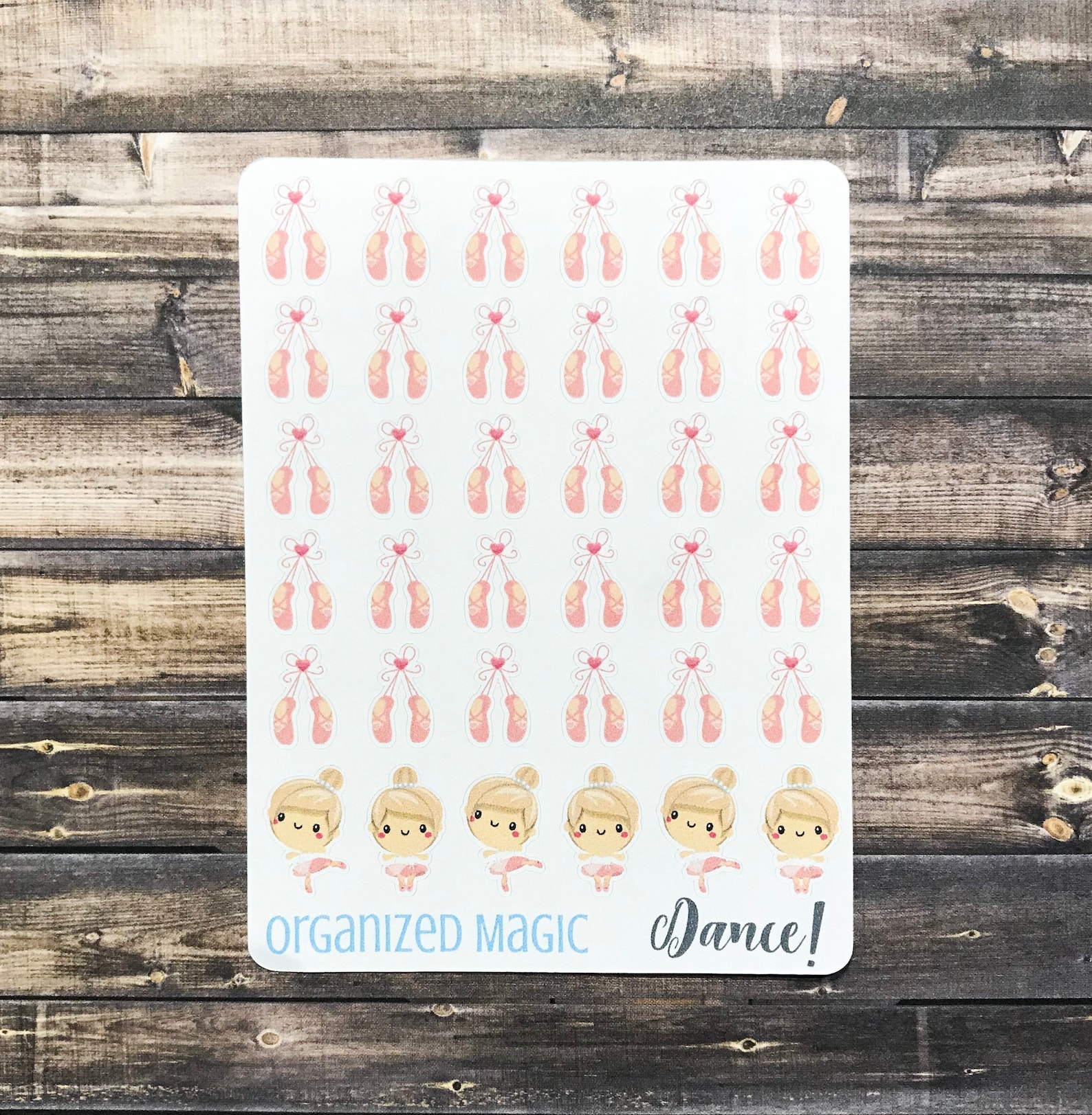 dance planner stickers, ballet stickers, ballet shoes stickers