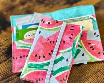 Tea Wallet Tea Lover Gift Garden Watermelon Tea Bag Holder Tea Bag Case Party Favor Gift Under 10 Coworker Gift