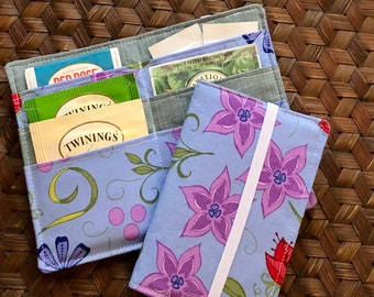 Tea Wallet Tea Lover Gift Floral Hyacinths Garden Lover Tea Bag Holder Tea Bag Case Party Favor Gift Under 10 Coworker Gift