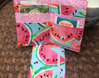 Watermelon Tea Wallet: Cotton Tea Bag Holder, Party Favor Gift