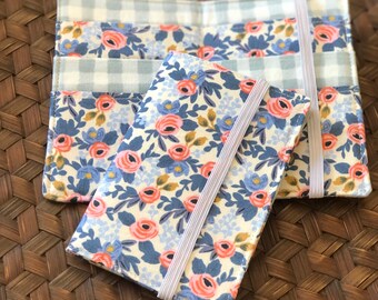 Floral Tea Wallet: Cotton Tea Bag Holder, Coworker Gift
