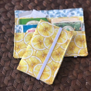 Cartera de té, regalo para amantes del té, rodajas de limón, soporte para bolsitas de té, estuche para bolsitas de té, regalo de recuerdo para fiestas de menos de 10 años, regalo para compañeros de trabajo