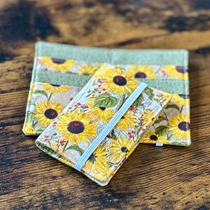 Cartera para té, regalo para amantes del té, soporte para bolsitas de té con diseño de girasoles, estuche para bolsitas de té, regalo de fiesta por menos de 10 dólares, regalo para compañeros de trabajo.