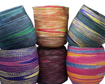 Woven storage basket, Sisal baskets, Colorful baskets, Kiondo basket, woven plant baskets, woven basket gifts, Basket storage, boho baskets