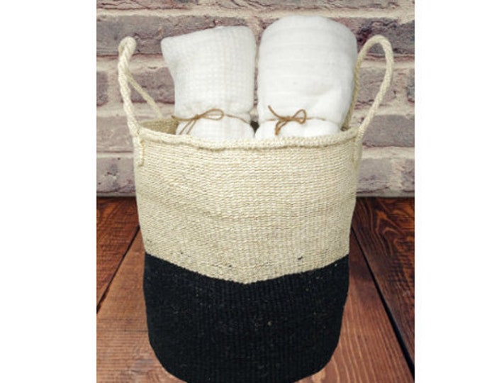 Kiondo Basket Natural with White Design 10 | Etsy