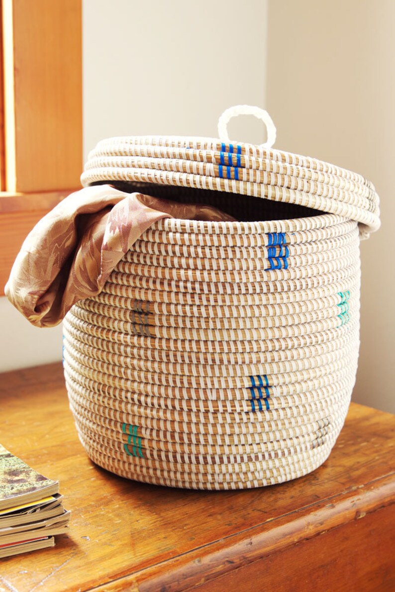 Storage Baskets Round Storage Baskets Lidded Baskets Large Etsy