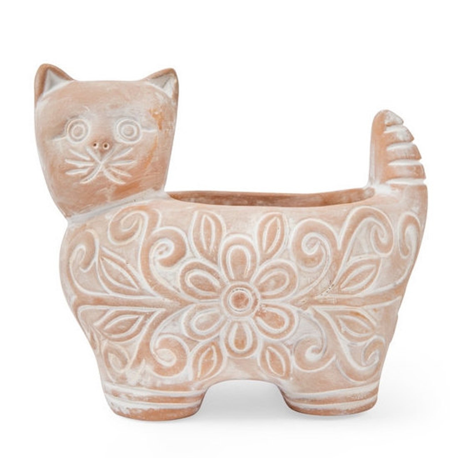 Cat planter pot cat planter large ceramic cat planter Etsy