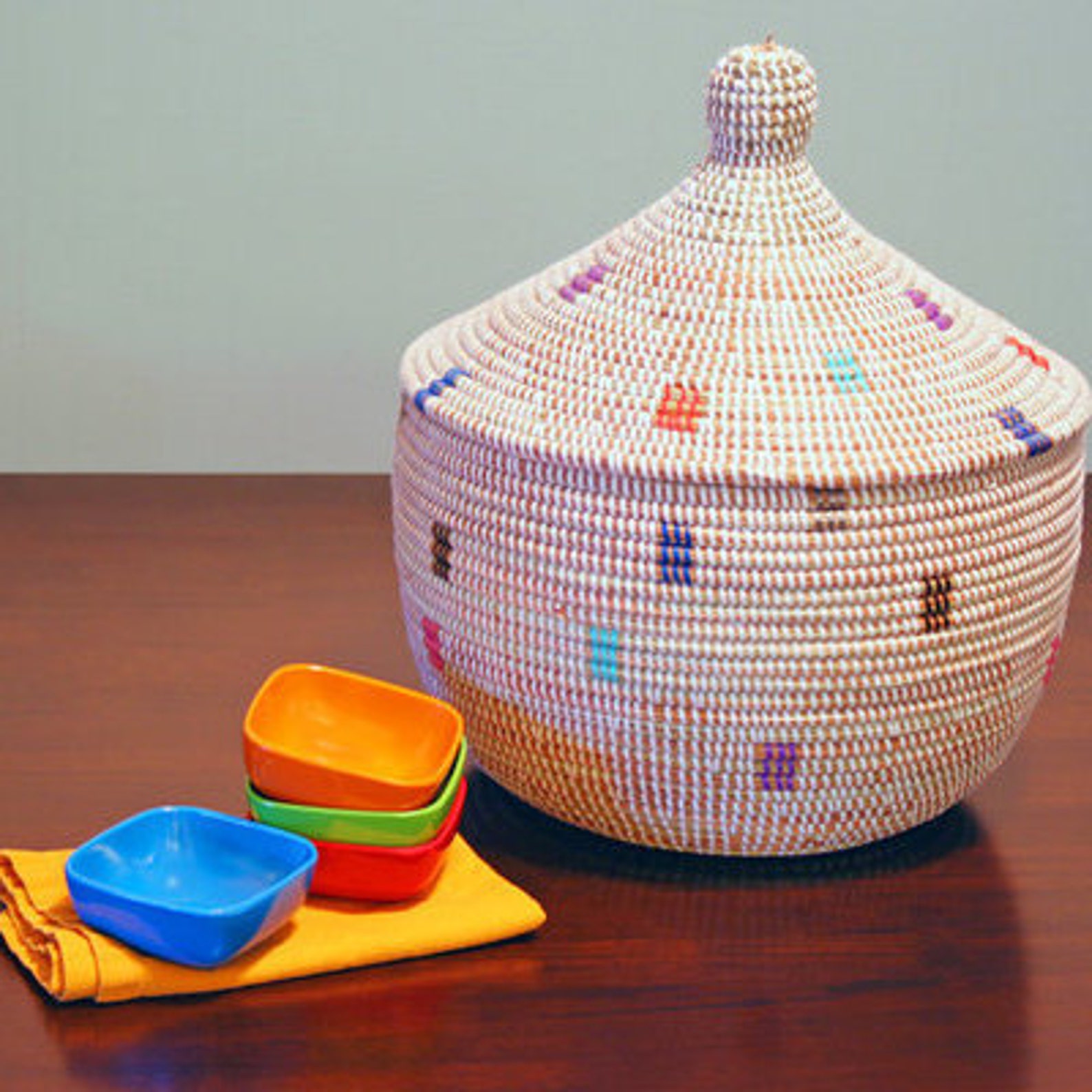 Baskets With Lids Basket Storage Woven Lidded Baskets Etsy