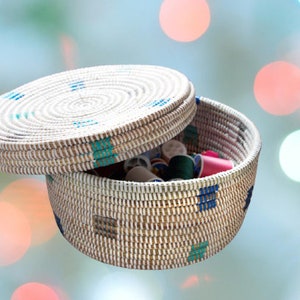 Baskets with lids, basket storage, woven Lidded baskets, African woven storage basket with lid, woven hamper storage, boho storage baskets image 8