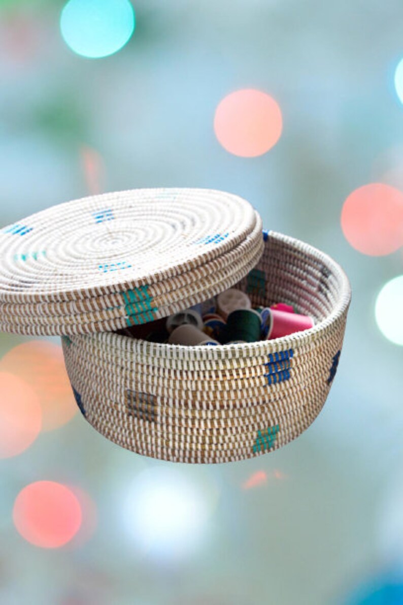 Baskets with lids, basket storage, woven Lidded baskets, African woven storage basket with lid, woven hamper storage, boho storage baskets image 8